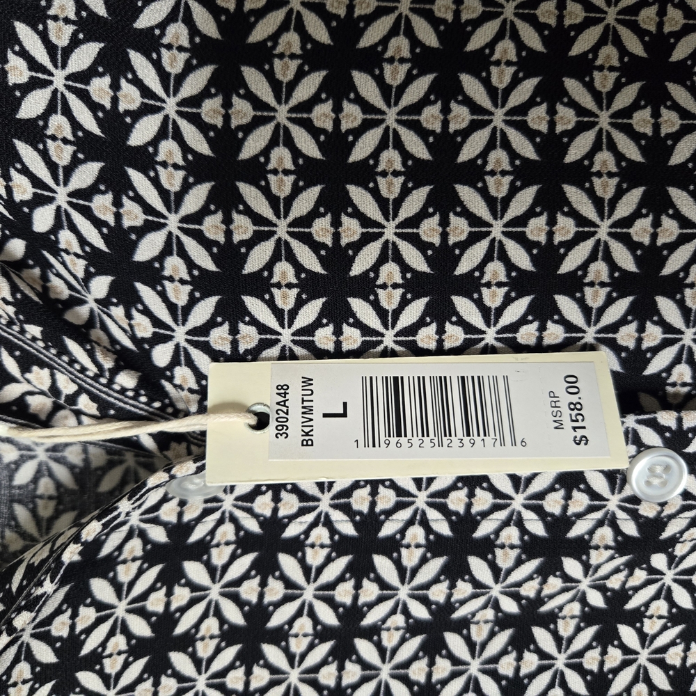 Max Studio Patterned Collared Button Down Short S… - image 7